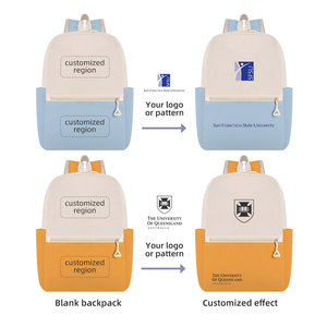 Custom Logo OEM Student School <b>Backpack</b> Factory Direct <b>Simple</b> Solid Color with Waterproof Zipper Closure for Promotion Gift - Product Image 3