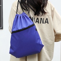 Sac à cordon OEM ODM avec logo, sacs de sport personnalisés en polyester, sacs à dos à cordon personnalisés avec fermeture éclair