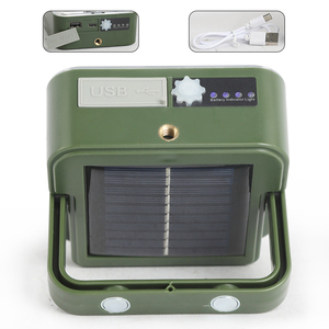 Lampe de camping LED à énergie solaire 6000K lumière du jour IP44 étanche rechargeable par USB batterie au lithium à intensité variable montage mural éclairage extérieur - Product Image 1