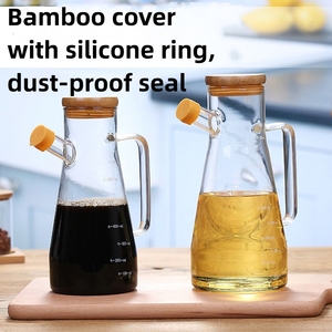Separador de aceite de vidrio de gran capacidad moderno de 900ml/1000ml conveniente uso en restaurante botella de condimento mango salsera - Product Image 4