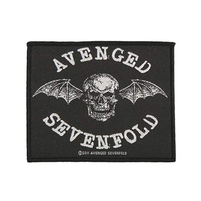 Avenged Sevenfold Death Bat Logo Patch Band Metall fächer Gewebtes Etikett Patch Aufnähen Applikation