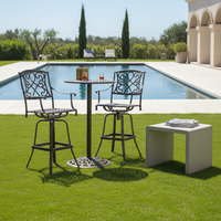 Ensemble de table à manger d'extérieur moderne Hifine HFCS-001 avec structure en aluminium et chaises résistantes aux intempéries
