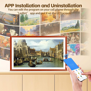 21.5 24 32 inch lớn ảnh kỹ thuật số Video khung 100% gỗ khung màn hình cảm ứng HD khung nghệ thuật hình ảnh signage WIFI video cho bộ sưu tập - Product Image 5