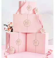 Logo personnalisé de luxe rose brillant à lèvres cosmétique boîte d'emballage papier 100ml beauté corps visage sérum bouteilles ensembles coffrets cadeaux