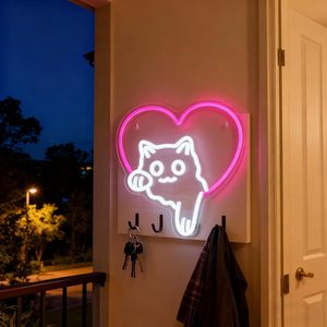 Love cat Letreros Neon LED indoor hanging ambient light shop <b>sign</b> wall decoration light entrance indicator light luminous <b>sign</b> - Product Image 4
