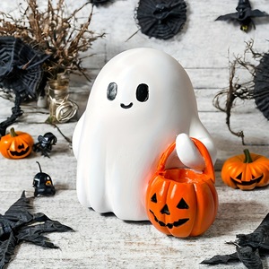 Adorno de fantasma de Halloween, artesanía de resina que brilla en la oscuridad, decoración interior, decoración de escritorio bonita para fiesta de Halloween - Product Image 1