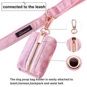 Dispenser Personalizzato per Sacchetti Igienici per Cani in Velluto con Logo, <span class=keywords><strong>Porta</strong></span> Sacchetti <span class=keywords><strong>Rosa</strong></span> per Escrementi di Cane - Product Image 6