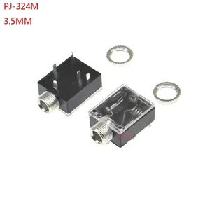 5 Pin 3.5mm Stereo Audio Jack Socket PCB Panel Mount for Headphone With Nut PJ-324M