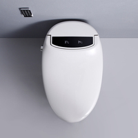 Cuvette de toilette WC bidet allongée en céramique intelligente à chasse automatique par capteur, à évacuation en S, fonctionnement automatique, télécommande incluse
