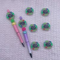 Nouvelles Perles en Silicone Rondes à Motifs de Petites Fleurs et Lettres, Vente en Gros d'Usine en Stock