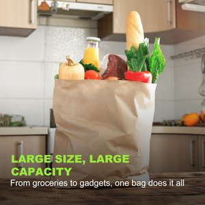Small MOQ 100pcs Kraft Lunch Bag Disposable Food Grade Paper Bag Multi-size for Small Cafe &amp; Bakery DDP Ready - Product Image 5