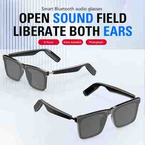 Lunettes de soleil audio Bluetooth intelligentes avec réduction de <span class=keywords><strong>bruit</strong></span> HiFi et micro, son clair, musique à oreille ouverte, lunettes Bluetooth pour hommes et femmes - Product Image 1