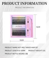 Extensions de cils individuels effet volume noir mat, cils épais en grappe DIY, faux cils OEM pour maquillage des yeux