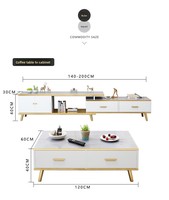 Vente en gros de meubles de salon à prix réduit, table basse et carré minimaliste en bois doré de luxe pour émissions de télévision