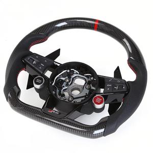 Volante de Fibra de Carbono Real Fabricado en Fábrica para <span class=keywords><strong>Audi</strong></span> R8 A4 5 <span class=keywords><strong>6</strong></span> 7 8/S3 4 5/RS3 4 5 <span class=keywords><strong>6</strong></span>/TT/TTS, Actualización de Volante Antiguo a Nuevo - Product Image 3