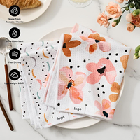 Custom Printing Microfiber Kitchen Hand Towel Waffle Towel High Absorben Soft Durable Microfiber Hand Dish Towels