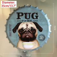 Letrero Metálico Vintage de 35cm con Impresión Personalizada, Decoración de Pared con Diseño de Tapa de Botella Retro, Impresión UV, Diseño de Logotipo OEM para Bar, Pub, Garaje