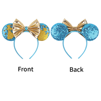 Serre-tête de fête tendance pour filles, magnifique accessoire de cheveux de princesse pour cosplay, avec nœud à paillettes, strass et oreilles de souris