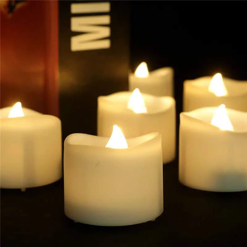 Hot Koop Realistische Batterij Aangedreven Vlamloze Kaarsen Candela Del Batterij Inbegrepen LED Theelichtjes Licht Lamp