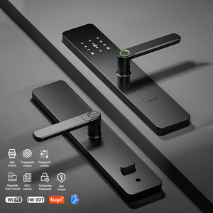 Nhà sản xuất tuya ttlock App Wifi vân tay thẻ thông minh an toàn sử thi mật khẩu gỗ kỹ thuật số cửa xử lý khóa với bàn phím - Product Image 1