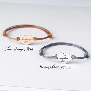 Gioielli Loveher nome personalizzato data nascita inciso in acciaio inox Charm bracciali moda bracciale in pelle regolabile - Product Image 2