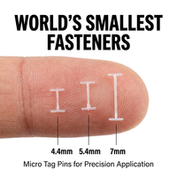 Épingles micro-fines pour étiquettes 3,4 mm 4,4 mm 5,4 mm, écologiques, couleurs personnalisées, attaches pour étiquettes, en nylon plastique transparent, pour pistolet à étiquettes, sécurité des vêtements