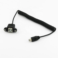 Cable de Impresora USB 2.0 B Hembra de Montaje en Panel a Mini USB de 5 Pines
