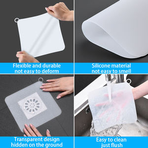 Eco Anti-odore quadrato fogna copertura della guarnizione del pavimento in silicone tappetino di drenaggio copertura dello scarico del pavimento del bagno - Product Image 5