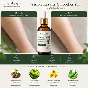 Aceite de Cyperus Rotundus Premium - Hidratante <span class=keywords><strong>para</strong></span> después del afeitado y después de la depilación, aceite corporal botánico <span class=keywords><strong>para</strong></span> la depilación - Product Image 5
