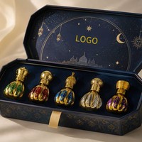 Flacon de parfum en forme d'oignon de 15 ml en gros avec bouchon à vis, carton doré, applicateur à bille pour vaporisateur, flacon bulbeux rechargeable pour Attar
