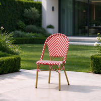 Chaise de bistrot française moderne en rotin et aluminium pour extérieur, balcon et café, idéale pour l'utilisation en jardin et dans les cafés - Vente en gros à prix réduit