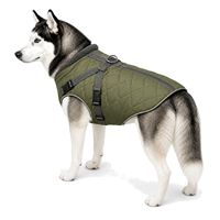 Gilet isolant pour chien avec harnais intégré et anneau en D arrière, coque hydrofuge 300D, doublure en polaire pour les promenades hivernales par temps froid
