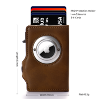 Dompet Mini Klasik FangShui Kulit PU Anti RFID untuk Bisnis, Tempat Kartu Kredit Otomatis Aluminium 6 Inci dengan Tombol, Tebal 10mm
