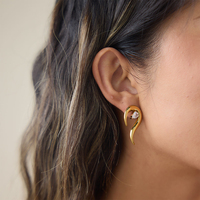 Boucles d'oreilles pendantes en zircon en forme de goutte d'eau, plaquées or 18 carats, en acier inoxydable, abstraites, étanches, bijoux pour femmes