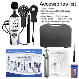 Medidor Ambiental Multifuncional Portátil XEAST XE-965 5 em 1: Luz, Som, Umidade/Temperatura e Anemômetro - Product Image 4