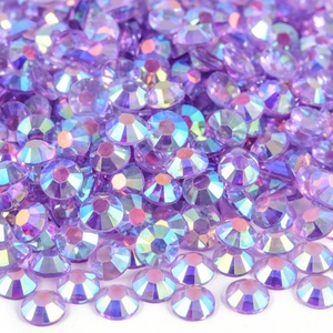 OLeeya Vente en gros de strass en résine transparente AB Bling à dos plat non thermocollants avec base transparente pour accessoires DIY - Product Image 4
