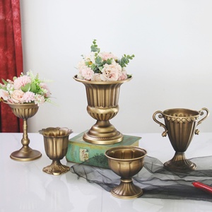 Lọ hoa kim loại đồng sắt hiện đại châu Âu, chất lượng cao, chống gỉ, lớp phủ thân thiện với môi trường, sang trọng, để bàn, để sàn, dùng cho vườn và nhà cửa - Product Image 1