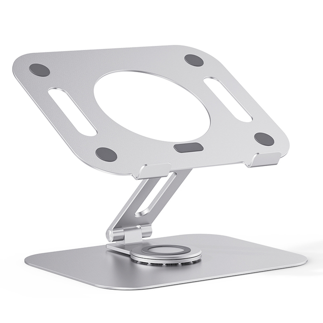 Boneruy Desktop Single Pole Ergonomic Foldable Adjustable Laptop Stand Tablet Stand Holder With 360 Rotating Base