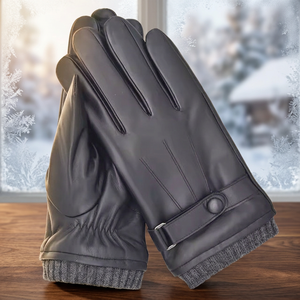 Stylish Plain Leather <b>Touchscreen</b> <b>Gloves</b> Men Elegant Design Soft Warm Breathable Eco-Friendly Grip Friendly Ski Sports Outdoor - Product Image 2