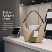 Sac bandoulière croisé matelassé léger en polyester 190T avec logo personnalisé, idéal pour la promotion, cadeau d'entreprise, OEM
