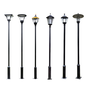 เสาไฟสวนเหล็กกลางแจ้ง หลอดไฟ LED พร้อมโคมแก้ว แสงวอร์มไวท์ 2700K IP66 หลอดไฟ A19 แบบไม่ถอดได้ ใช้ไฟ AC 220V พร้อมเซ็นเซอร์ตรวจจับความเคลื่อนไหว พลังงานแสงอาทิตย์ - Product Image 3