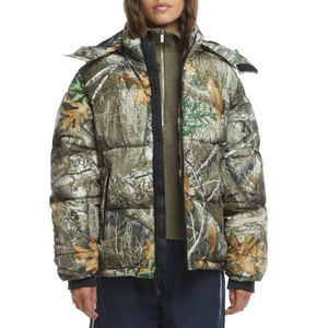 Chaqueta de bombardero de burbujas con capucha de diseñador para hombre, chaqueta acolchada de camuflaje de árbol Real con estampado grueso de peso pesado personalizado - Product Image 2