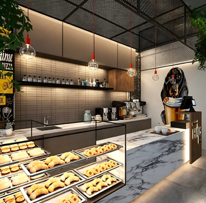 Muebles Personalizados para Cafetería, Juego Completo |   Diseño Interior de Cafetería de Lujo Moderno, Servicio de Instalación Llave en Mano y Fabricación Profesional - Product Image 3