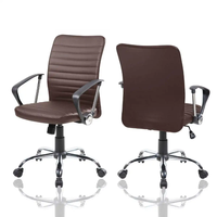 Chaise de bureau en PU à hauteur réglable avec accoudoirs pour ordinateur, vente en gros