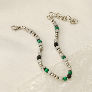 <b>Beaded</b> <b>Bracelet</b> For Women Hexagon Titanium Steel Volcanic Stone Jewelry Gift Fashionable Style - Product Image 3