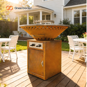 Barbecue moderne en acier corten pour fêtes de famille, certifié CE, revêtement en poudre, fabrication directe, OEM, barbecue d'extérieur - Product Image 6