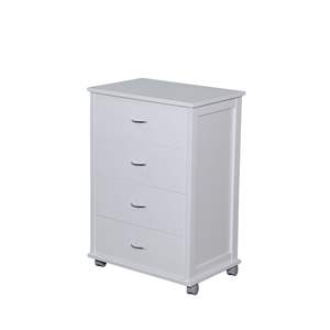 Carrito de Almacenamiento Profesional Moderno con Cajones de Madera de Haya, Estante Superior de Madera, Ruedas de Plástico y Asas de Hierro, Solución Organizada para el Hogar - Product Image 2