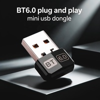 Adaptateur USB BT 6.0 Mini Plug and Play pour PC/Ordinateur Portable, Récepteur et Émetteur Audio Sans Fil