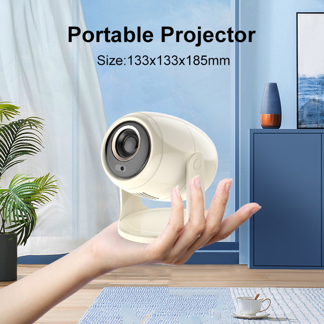 Veacine B10 Auto Focus 720P 1080P 4K LED Smart Projector with Built-in Speakers Android WiFi6 Portable Mini Home Theater