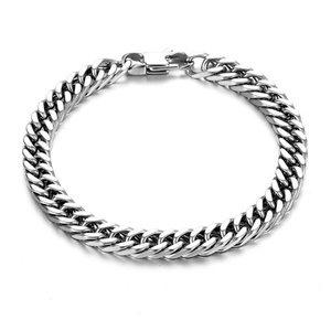 High Polished Hiphop Silver Jewelry Stainless Steel Bracelet Cuban Link Chain for <b>Men</b> - Product Image 6